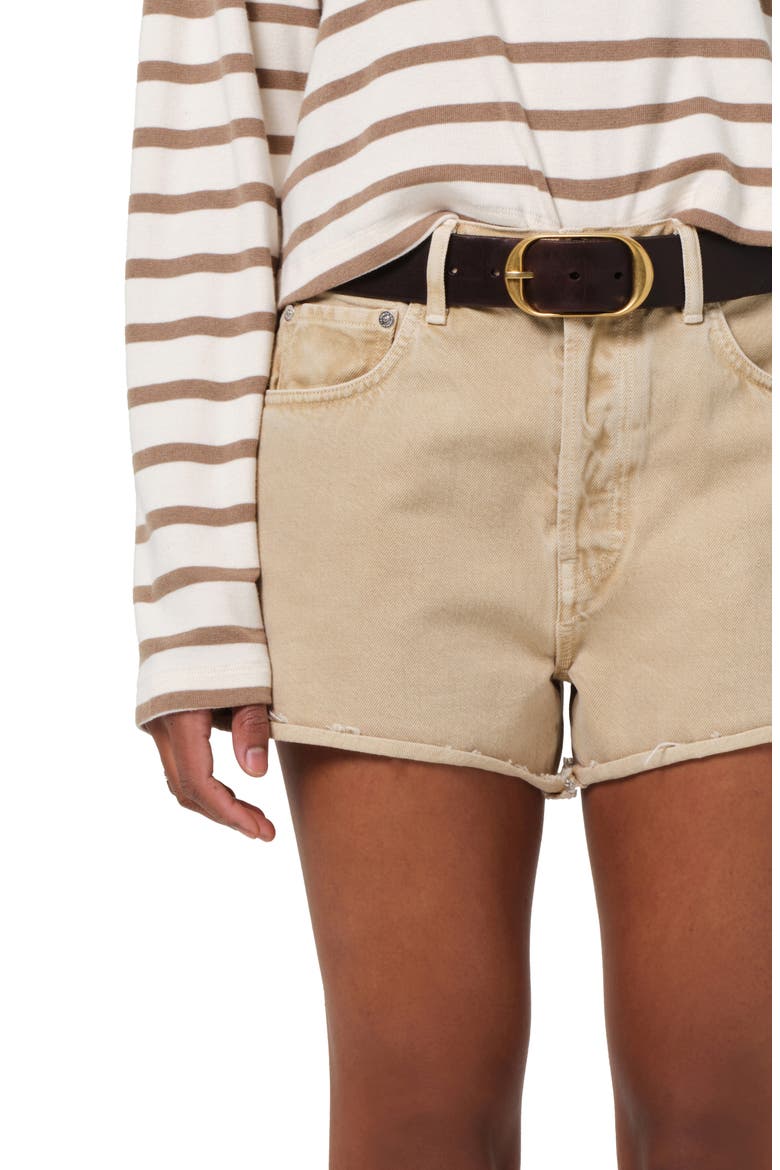 Marlow High Waist Denim Cutoff Shorts, Alternate, color, HEMPSEED