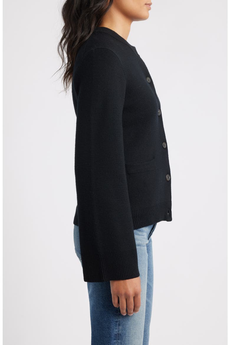 Catherine Wool Cardigan, Alternate, color, BLACK