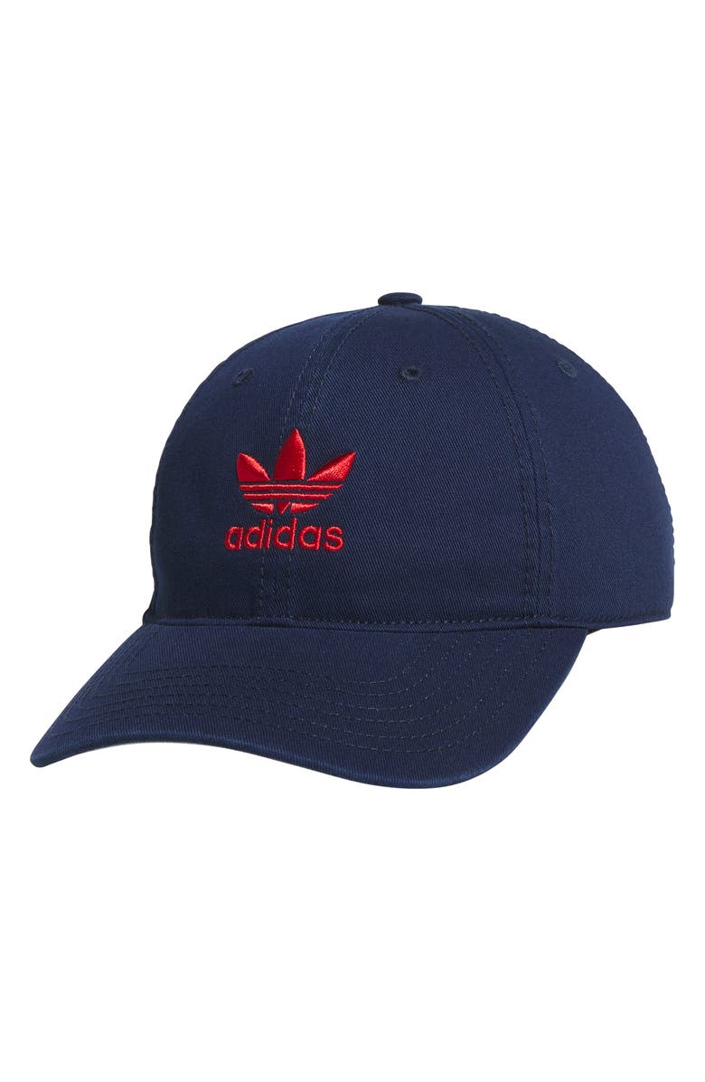 adidas Originals Relaxed Baseball Cap, Main, color, Night Indigo/ Better Scarlet