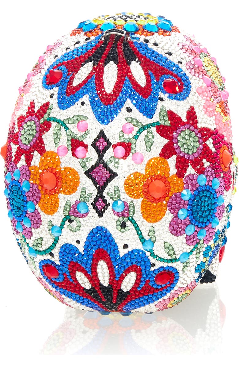 JUDITH LEIBER COUTURE Calavera Sugar Skull Crystal Clutch, Alternate, color,