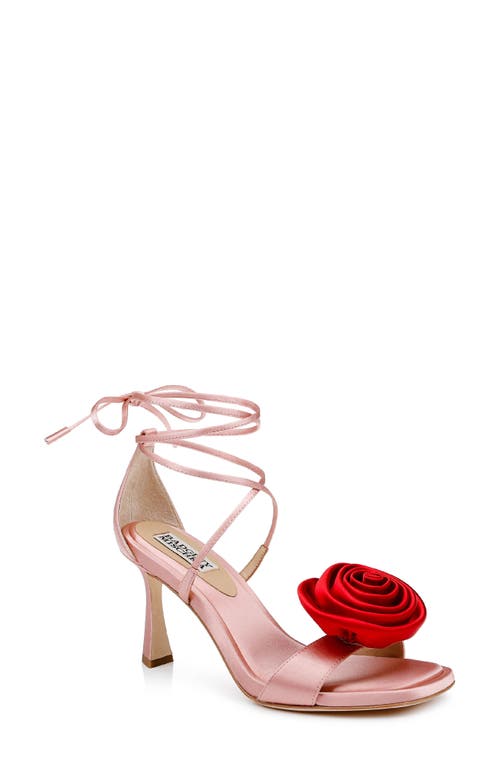 Shop Badgley Mischka Collection Janelle Ankle Wrap Sandal In Pink Satin