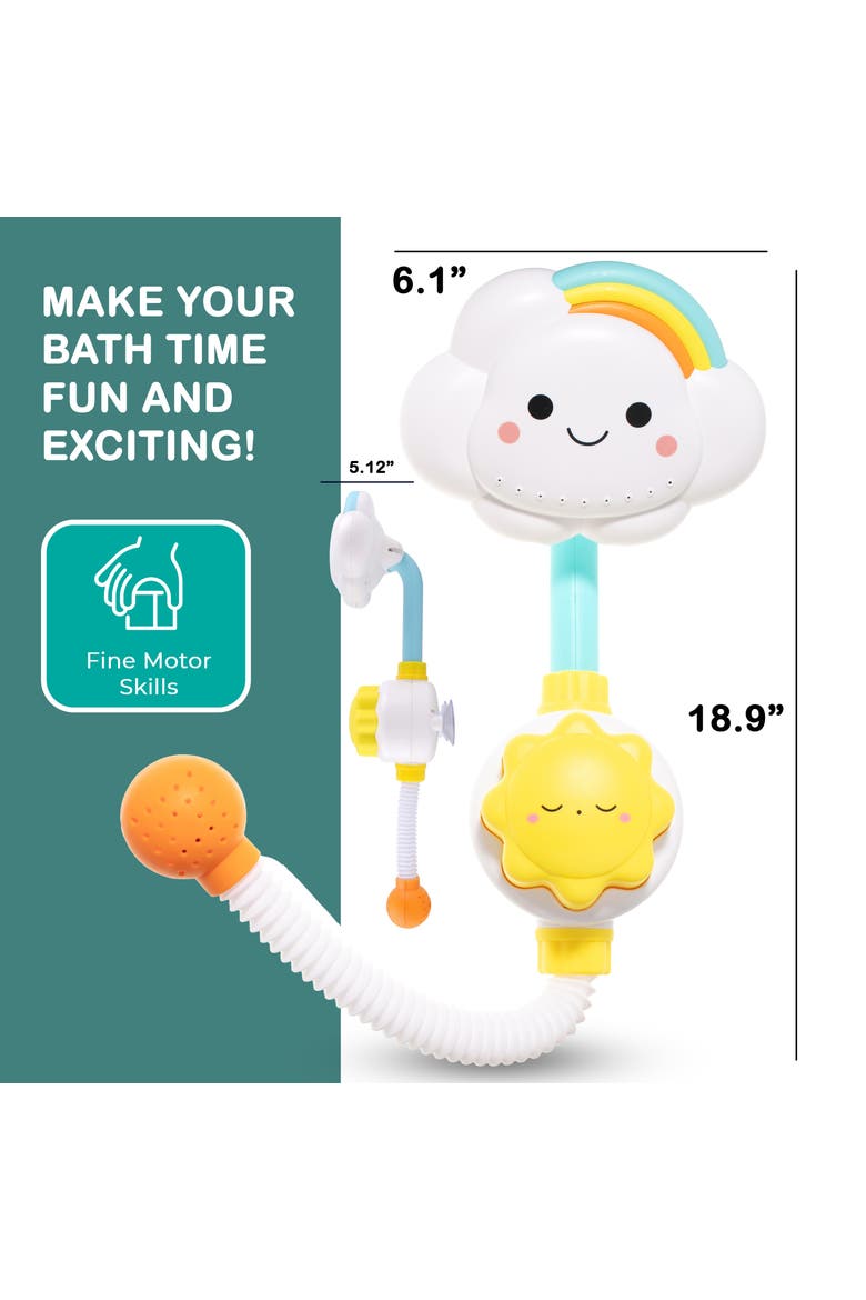 Cloud Design Interactive Bath Toy Shower Head, Alternate, color, Multicolor