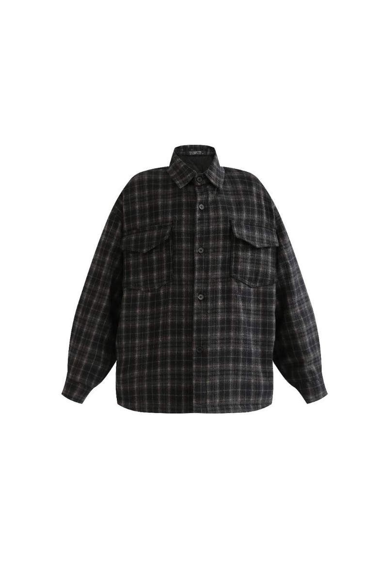Plaid Flannel Shirt, Main, color, Black