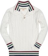 Hope & Henry Baby Boys' Organic Mock Neck Cable Sweater, Infant