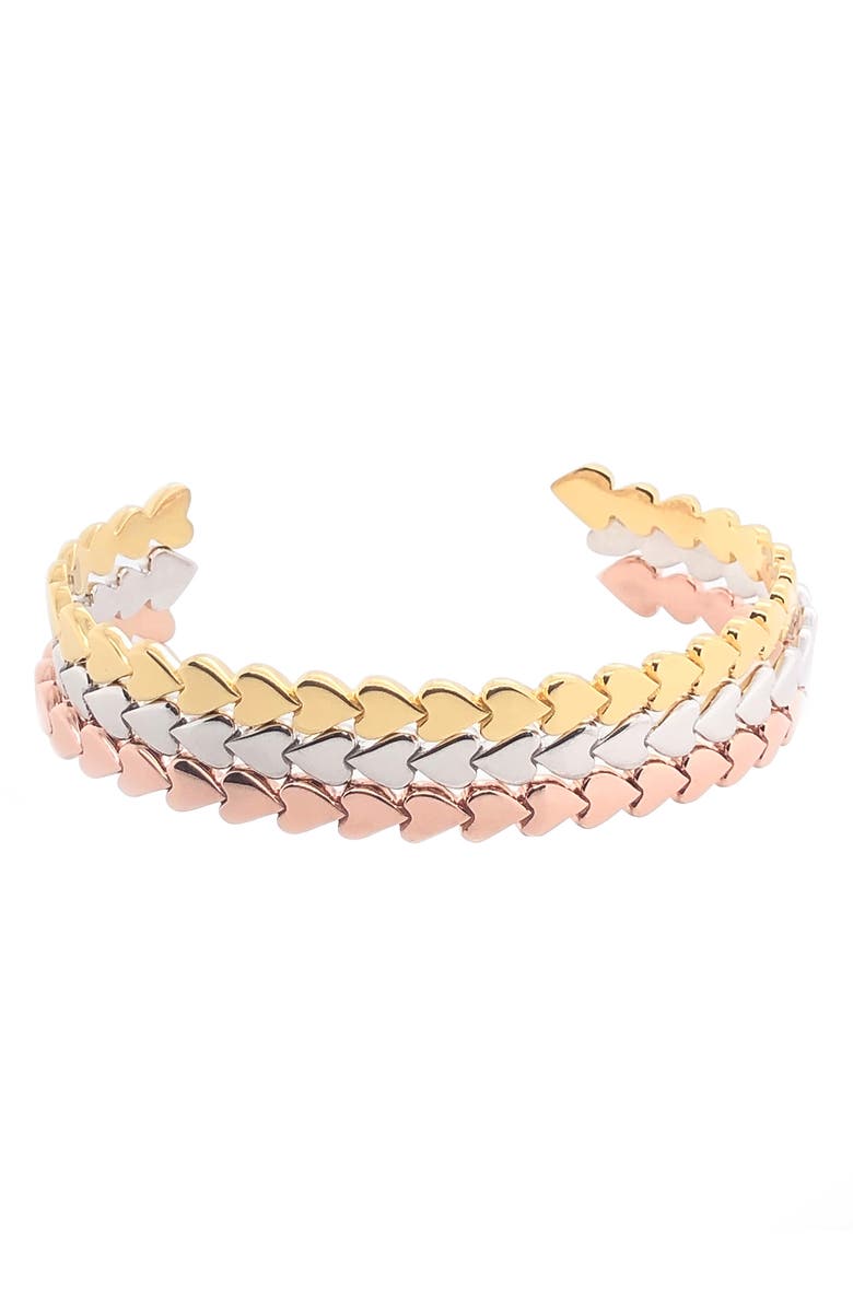 Tiny Tags Perfectly Imperfect Heart Cuff, Alternate, color,