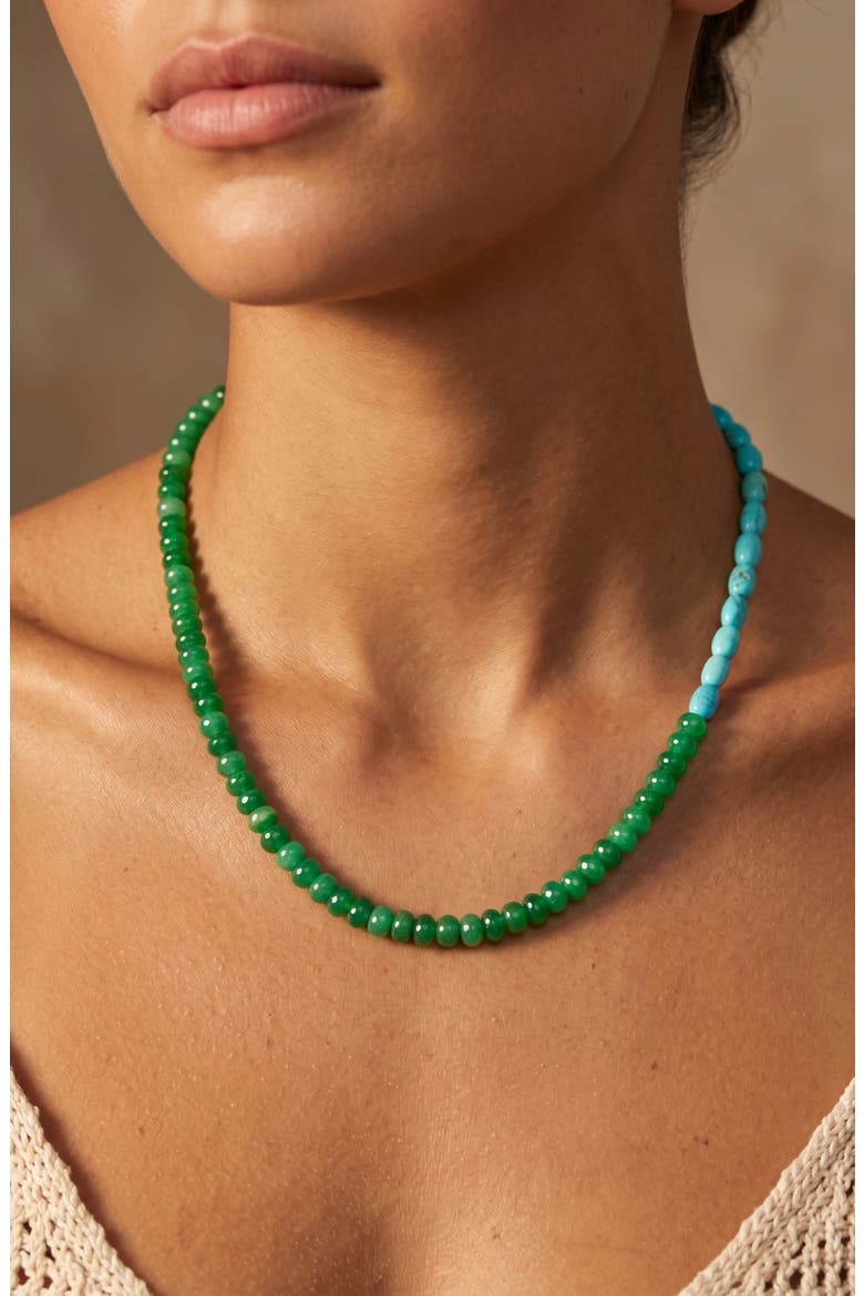 The Reef Beaded Necklace, Alternate, color, GREEN