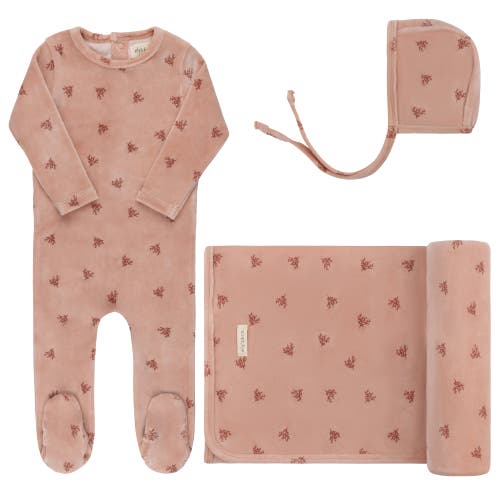 Ely's & Co. Velour Leaf Pattern Collection In Brown