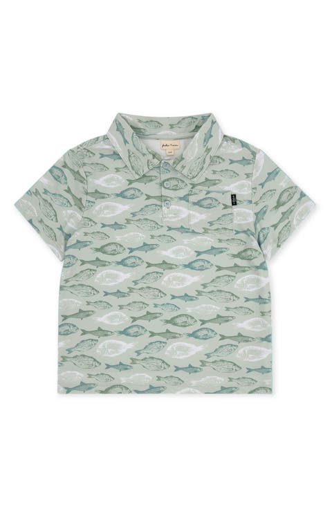Kids' Feel Good Tech Fish Print Performance Polo (Big Kid)