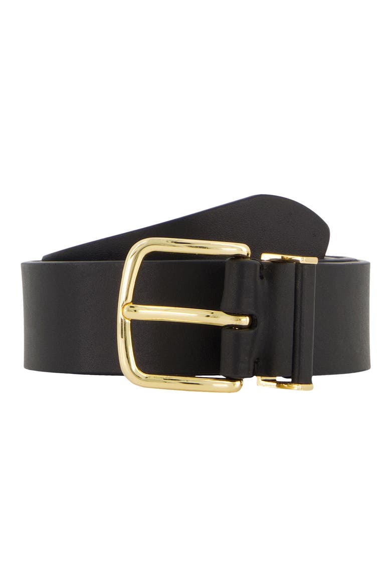 Kaia Leather Belt, Main, color, BLACK