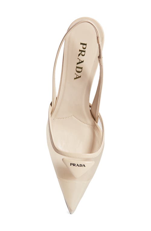 Prada Mesh Slingback Pump In Travertino