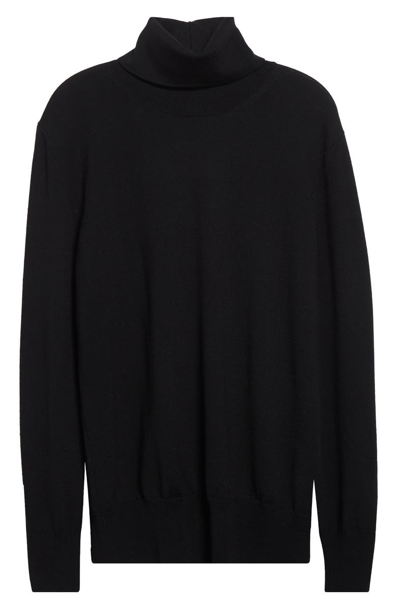 Jil Sander Wool Turtleneck Sweater, Alternate, color, Black