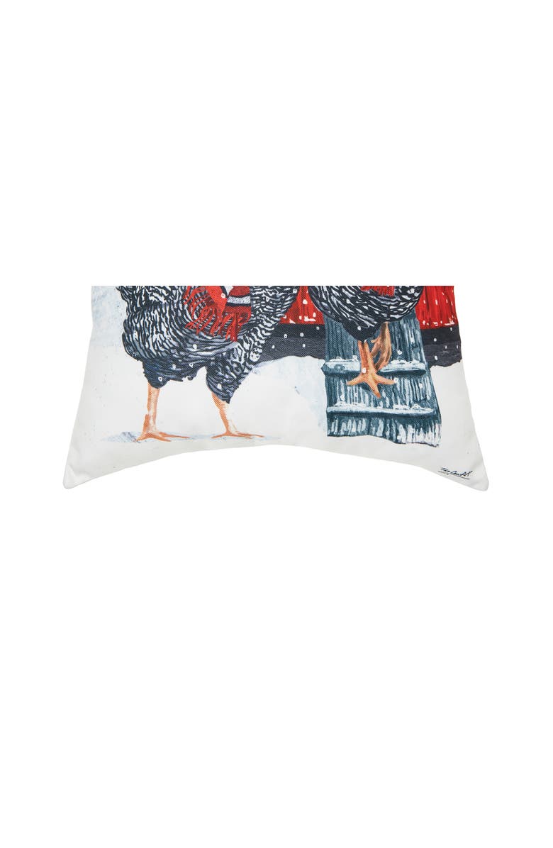C&F Home Winter Chicken Indoor and Outdoor Throw Pillow, Alternate, color, Red