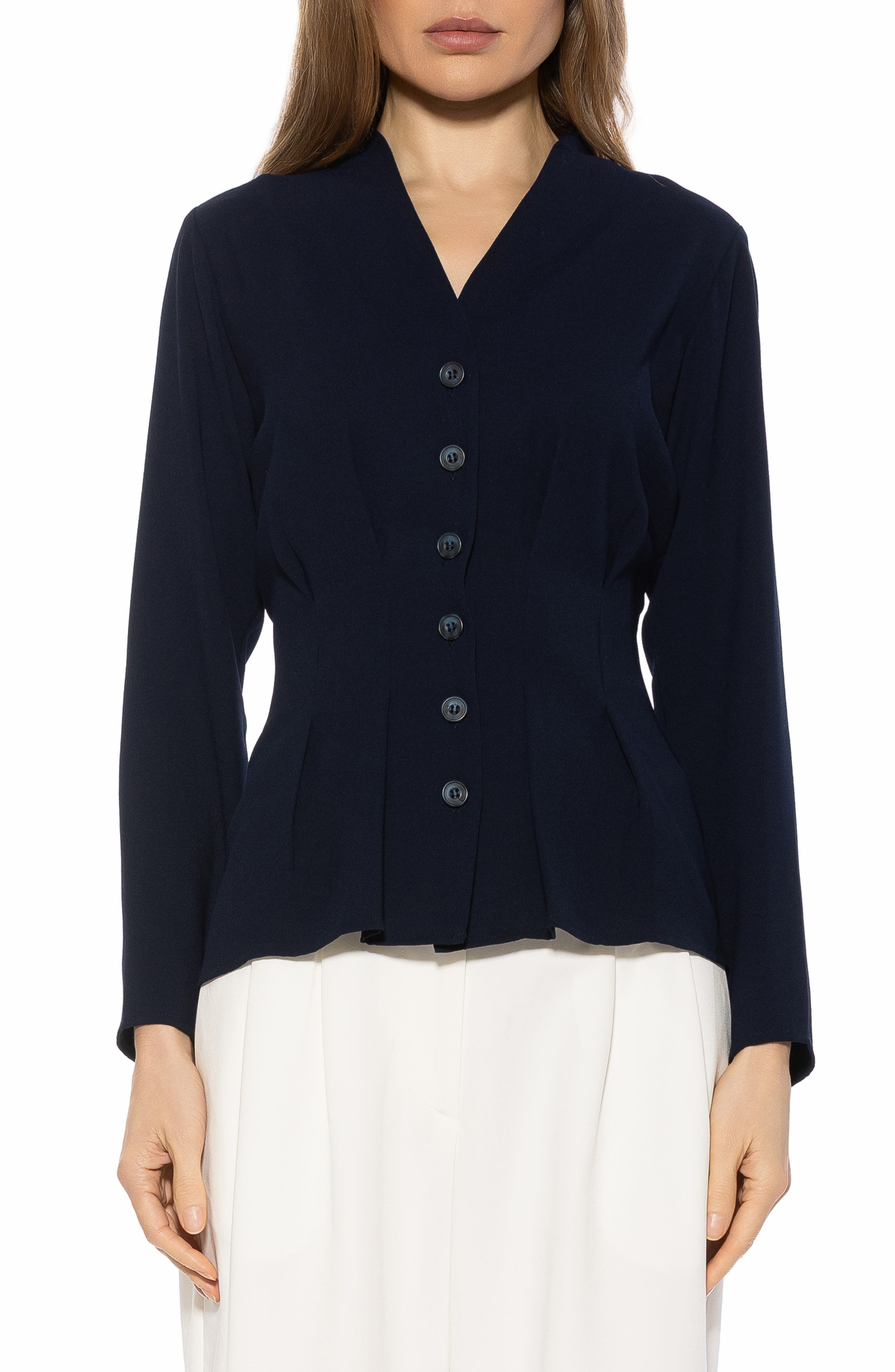 Alexia Admor Amaris Cinched Waist Button-Up Shirt