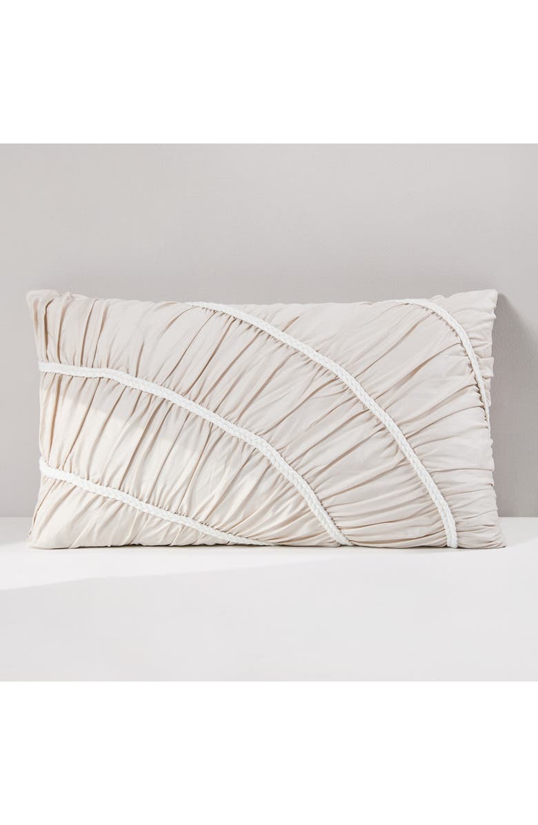 LUSH DECOR Flora Flow Cotton Pillow Cover, Main, color, Cream