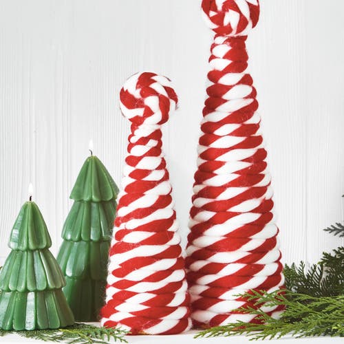 Tag Large Peppermint Tree Holiday Decor Christmas Sculpture Red In Red