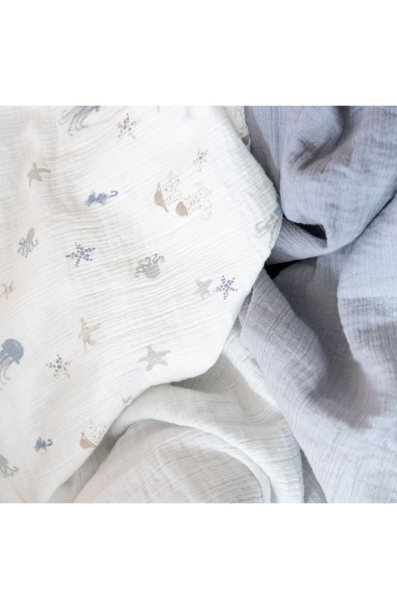 CRANE BABY Cove 2-Pack Assorted Cotton Swaddle Blankets, Alternate, color, Blue