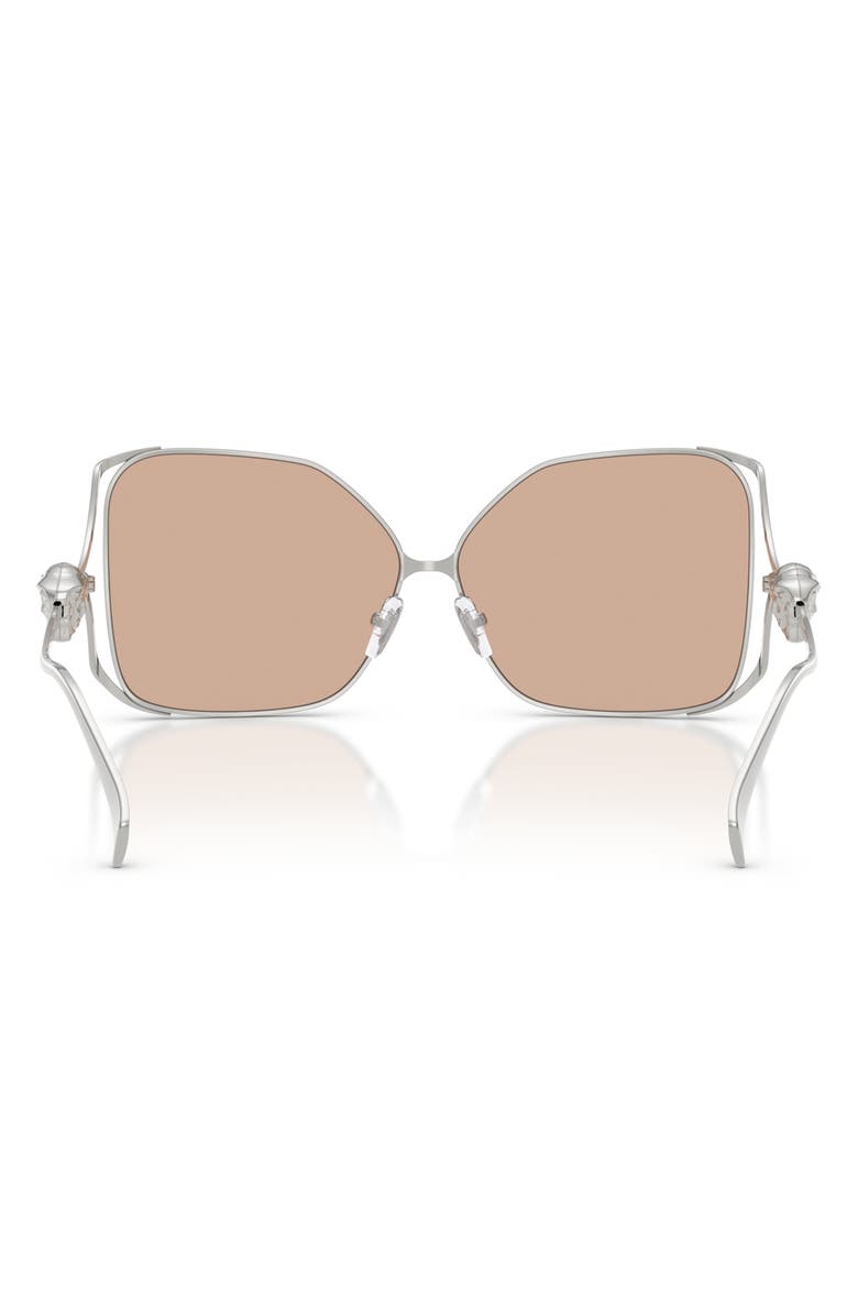 Versace 62mm Oversize Square Sunglasses, Alternate, color, Silver / Pink Mirror Silver