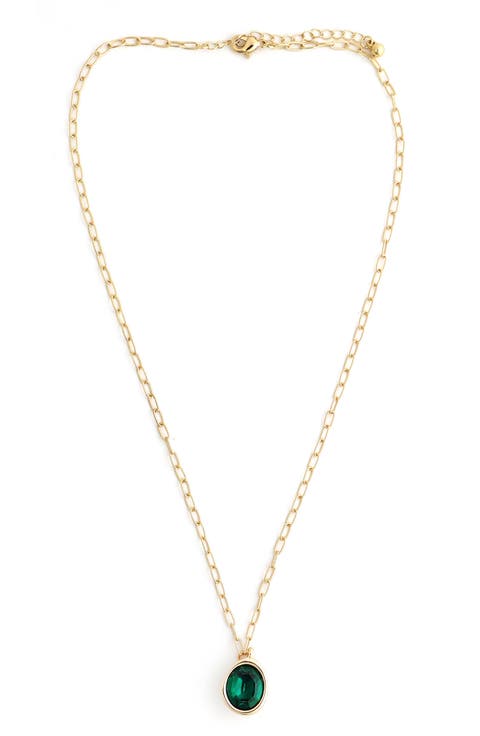 Crystal Oval Pendant Necklace