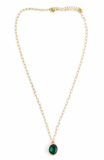 Panacea Crystal Oval Pendant Necklace