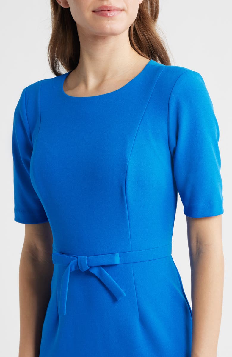 Adrianna Papell Bow Front Sheath Dress, Alternate, color, Cool Cobalt
