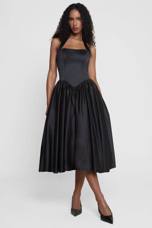 Leau Hart Halter Corset Midi Dress In Gray