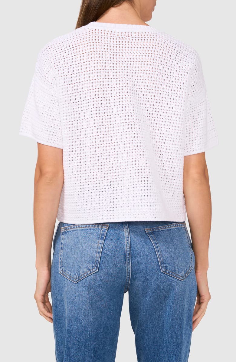 Halogen<sup>®</sup> Cotton Short Sleeve Sweater, Alternate, color, Bright White