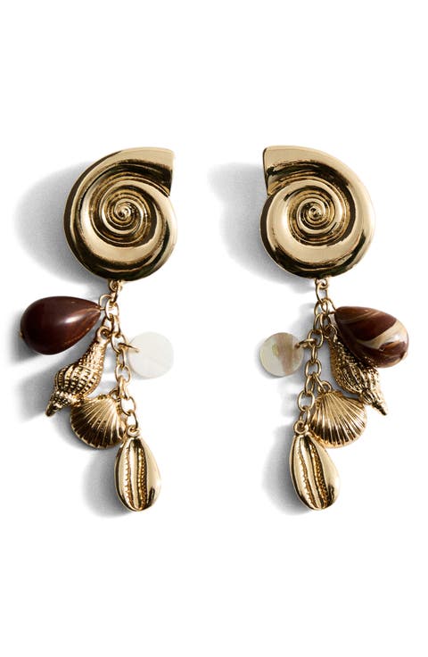 Shell Pendant Drop Earrings
