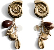 MANGO Shell Pendant Drop Earrings