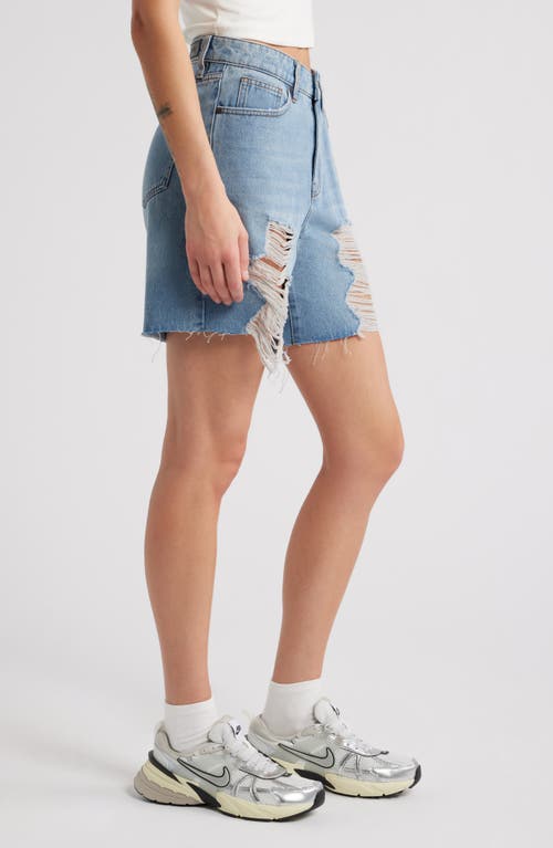 PTCL PTCL NEVE RIPPED HIGH WAIST LONG BAGGY DENIM SHORTS