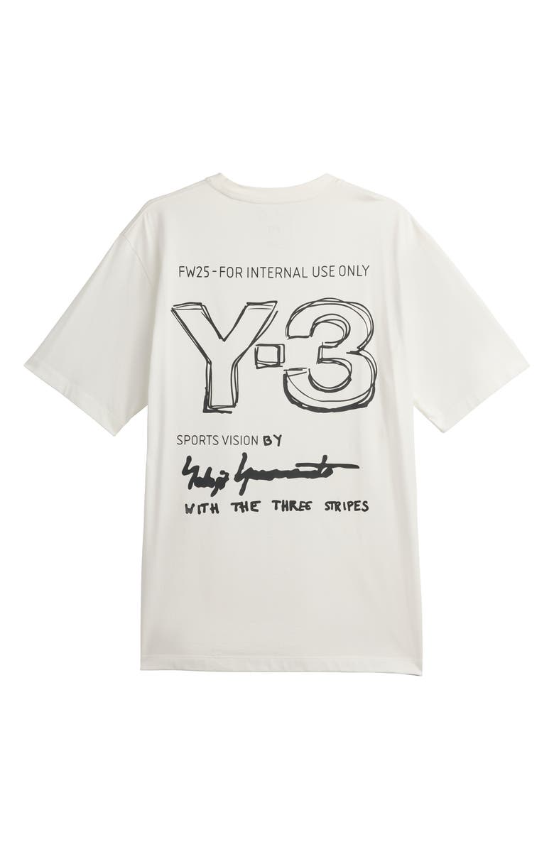 Y-3 Oversize Cotton Graphic T-Shirt, Alternate, color, White