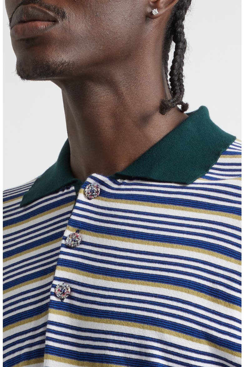 Pico Stripe One of a Kind Polo, Alternate, color, WHITE MULTI