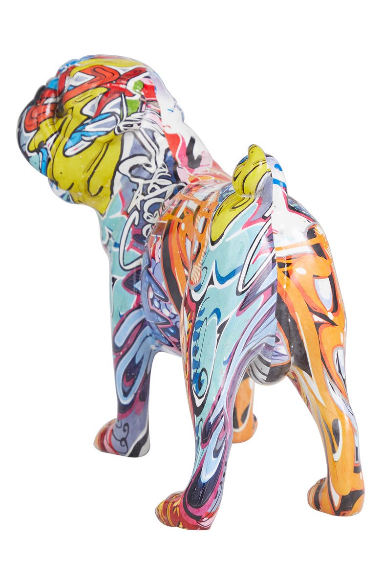 Novogratz Multi Colored Polystone Graffiti Bulldog Sculpture, Alternate, color,