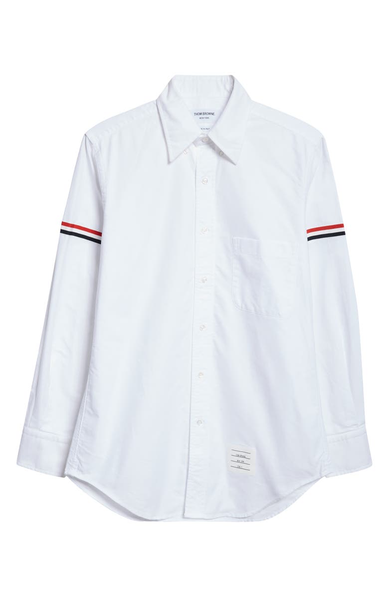 Thom Browne Classic Cotton Poplin Button-Down Shirt, Alternate, color, White