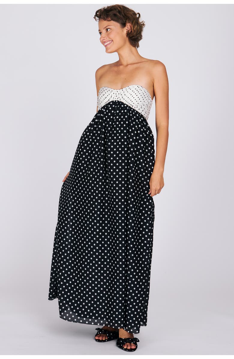 RACHEL ANTONOFF Jaclyn Maxi Dress, Alternate, color, Black & White Polka Dot
