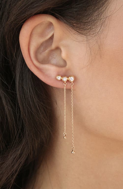 Ettika Deco Crystal Hanging Chain Drop Earrings In Gold