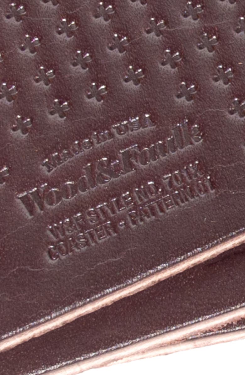 Wood&Faulk Cross Pattern Leather Coaster Set, Alternate, color, 