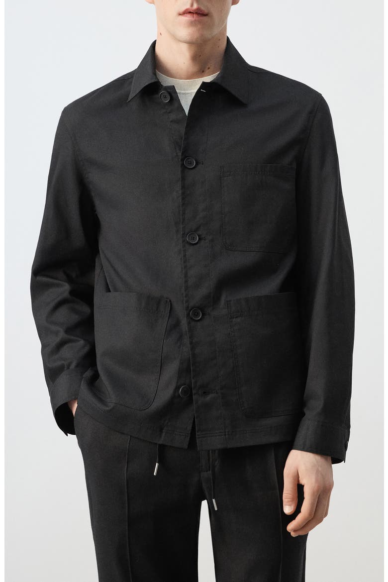 Patch Pocket Jacket, Main, color, BLACK