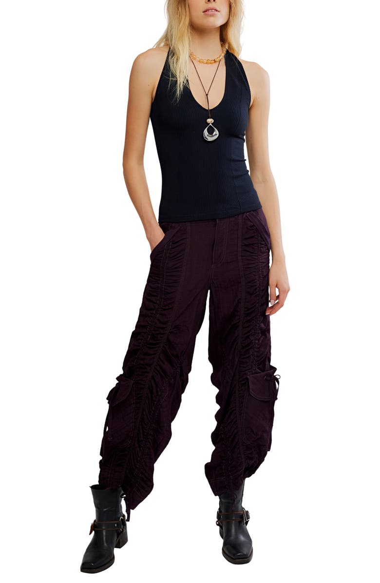 Free People Sleek Plunge Tank Top, Alternate, color, Black