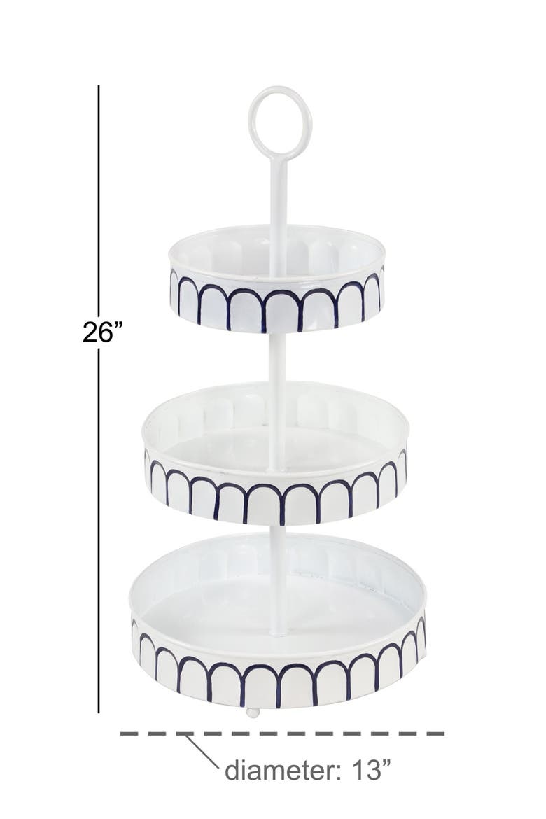 White Metal Farmhouse Tiered Server, Alternate, color, WHITE