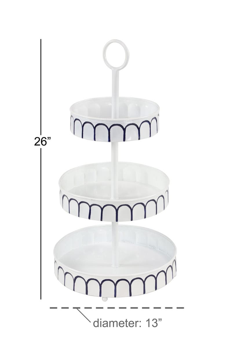 SONOMA SAGE HOME White Metal Farmhouse Tiered Server, Alternate, color, 