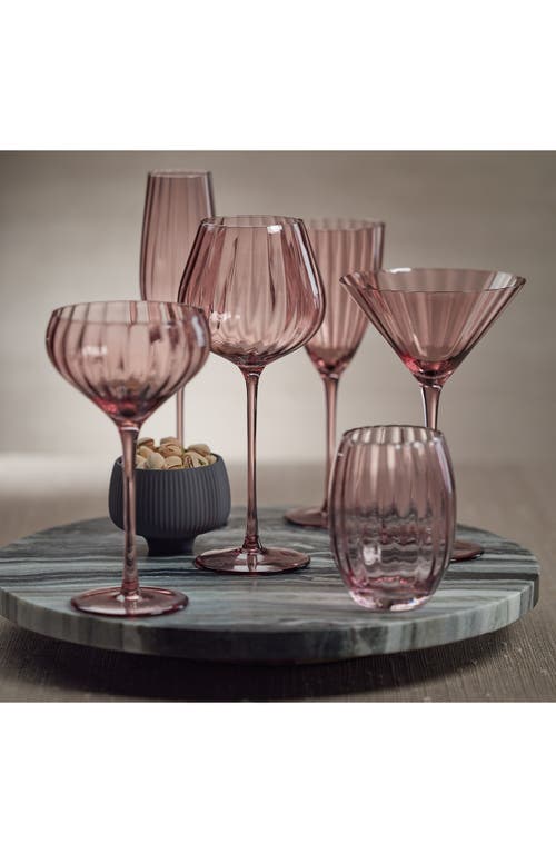 Zodax Malden Optic Set Of 4 Martini Glasses In Pink