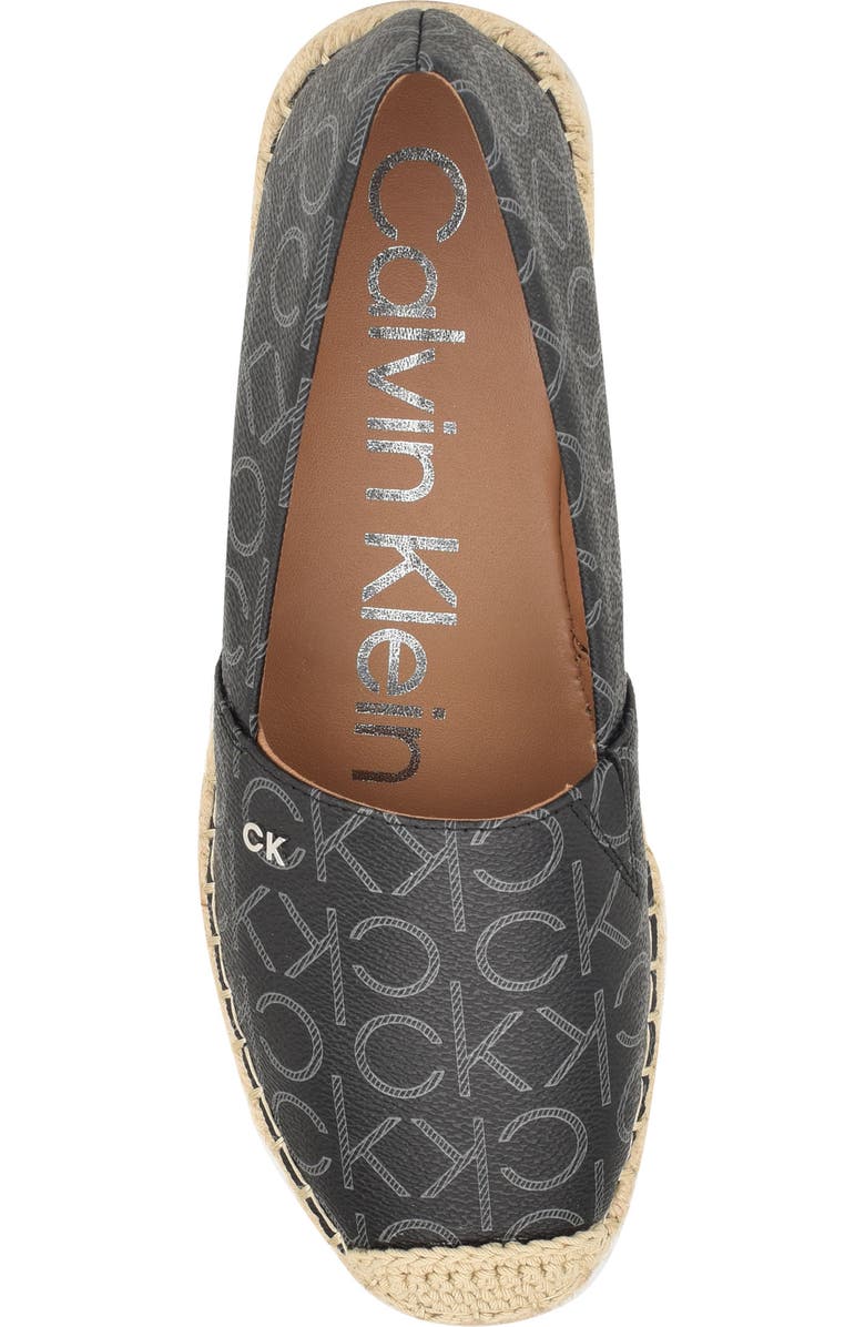 Calvin Klein Popular Espadrille Flat, Alternate, color, Black Logo