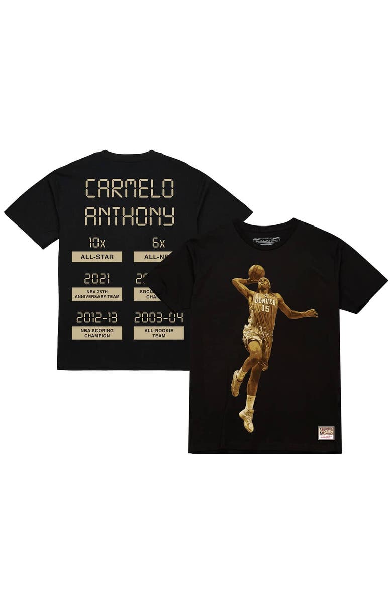 Mitchell & Ness Men's Carmelo Anthony Black Denver Nuggets Ultimate Player T-Shirt, Main, color, Black