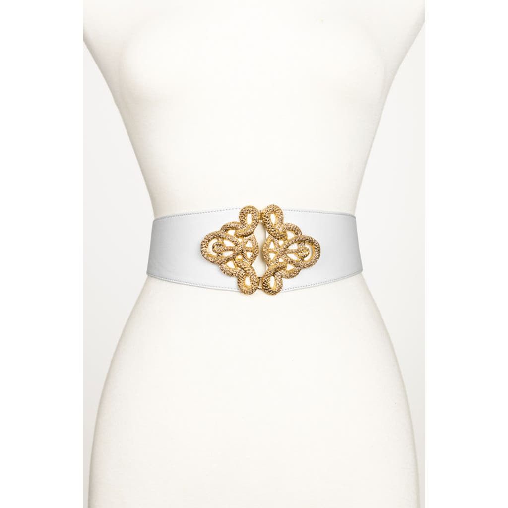Raina Belts Christian Corset Leather Belt In White