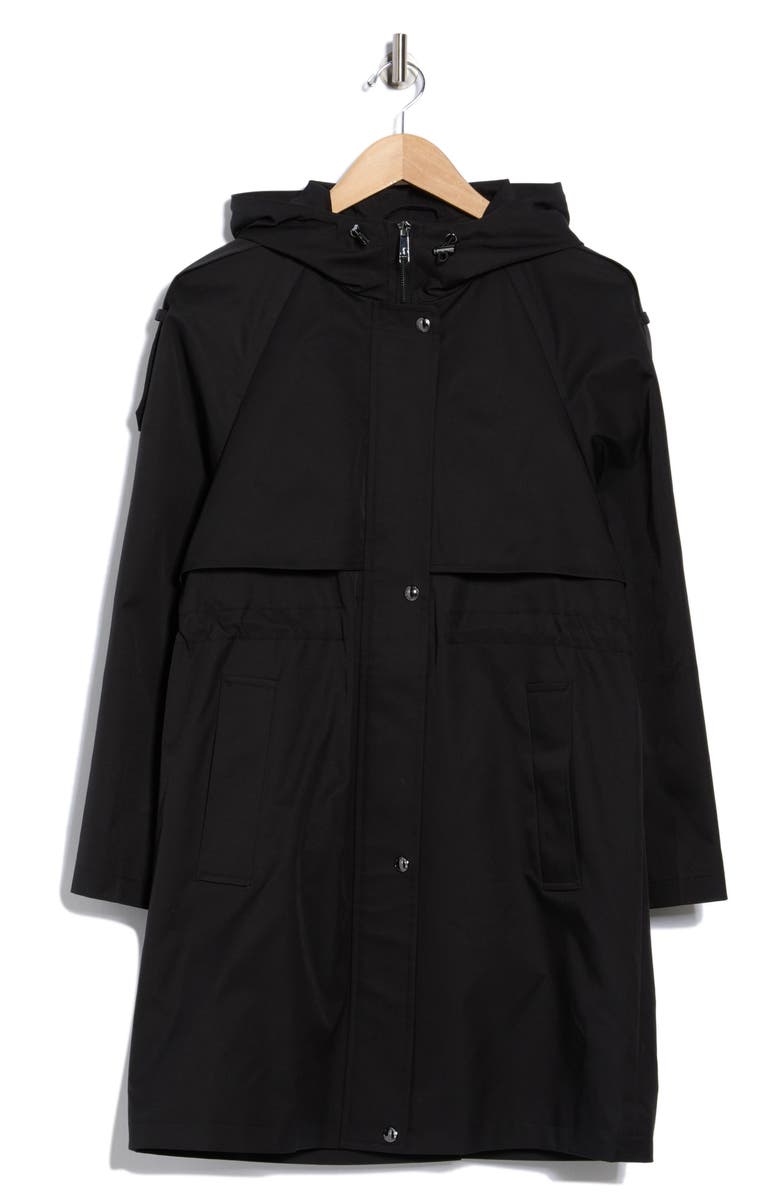 Sam Edelman Hooded Rain Anorak, Alternate, color, Black