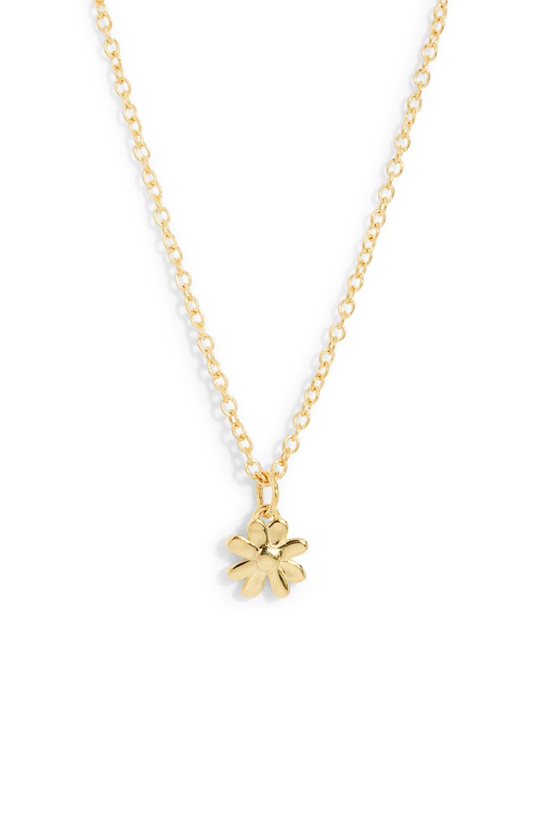 Madewell Delicate Collection Demi-Fine Daisy Pendant Necklace, Main, color, 