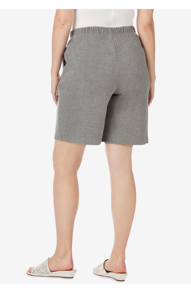 Jessica London Soft Ease Knit Shorts, Alternate, color, Black