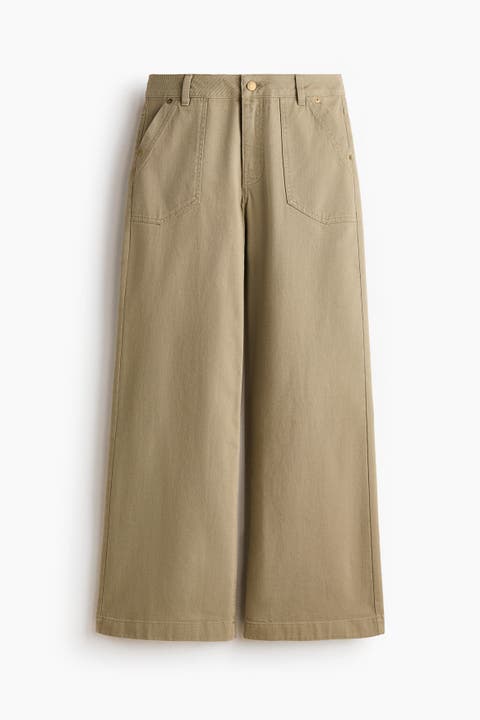 Wide Twill Trousers