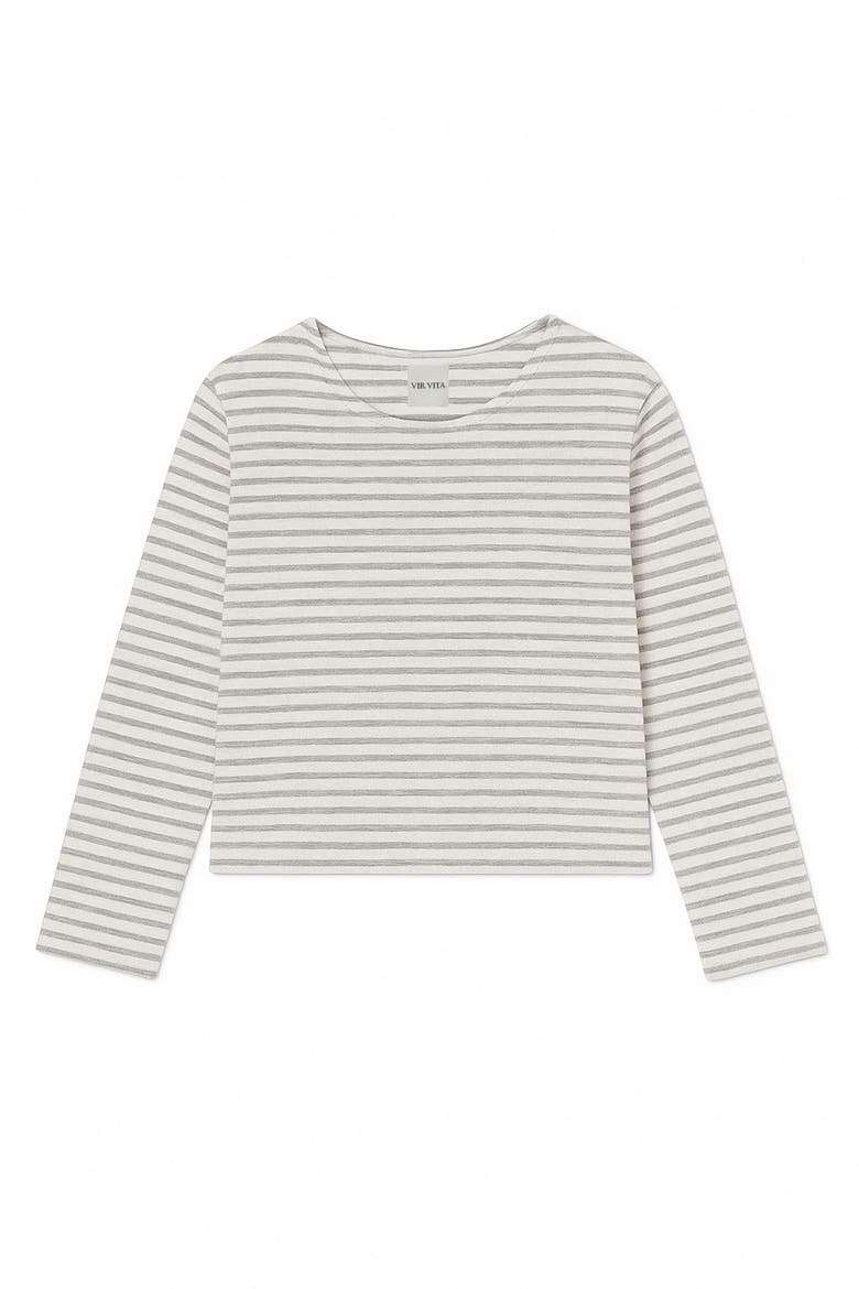 Camille Striped Top, Main, color, CLASSIC HEATHER STRIPE