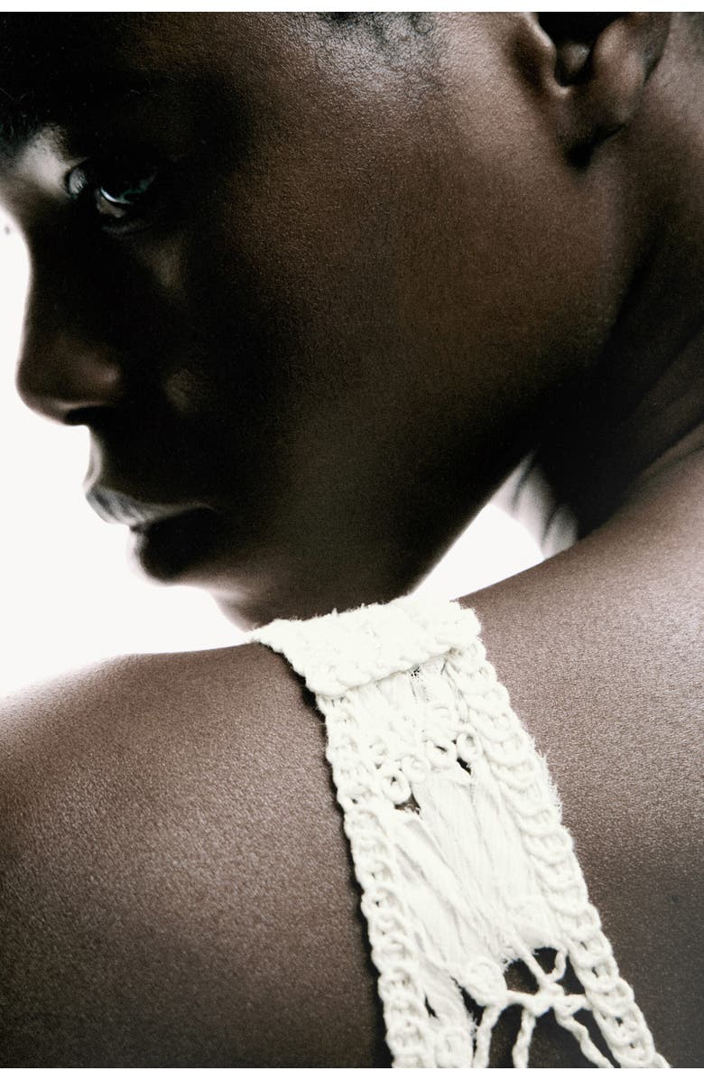 H&M Crochet-look Top, Alternate, color, Ivory